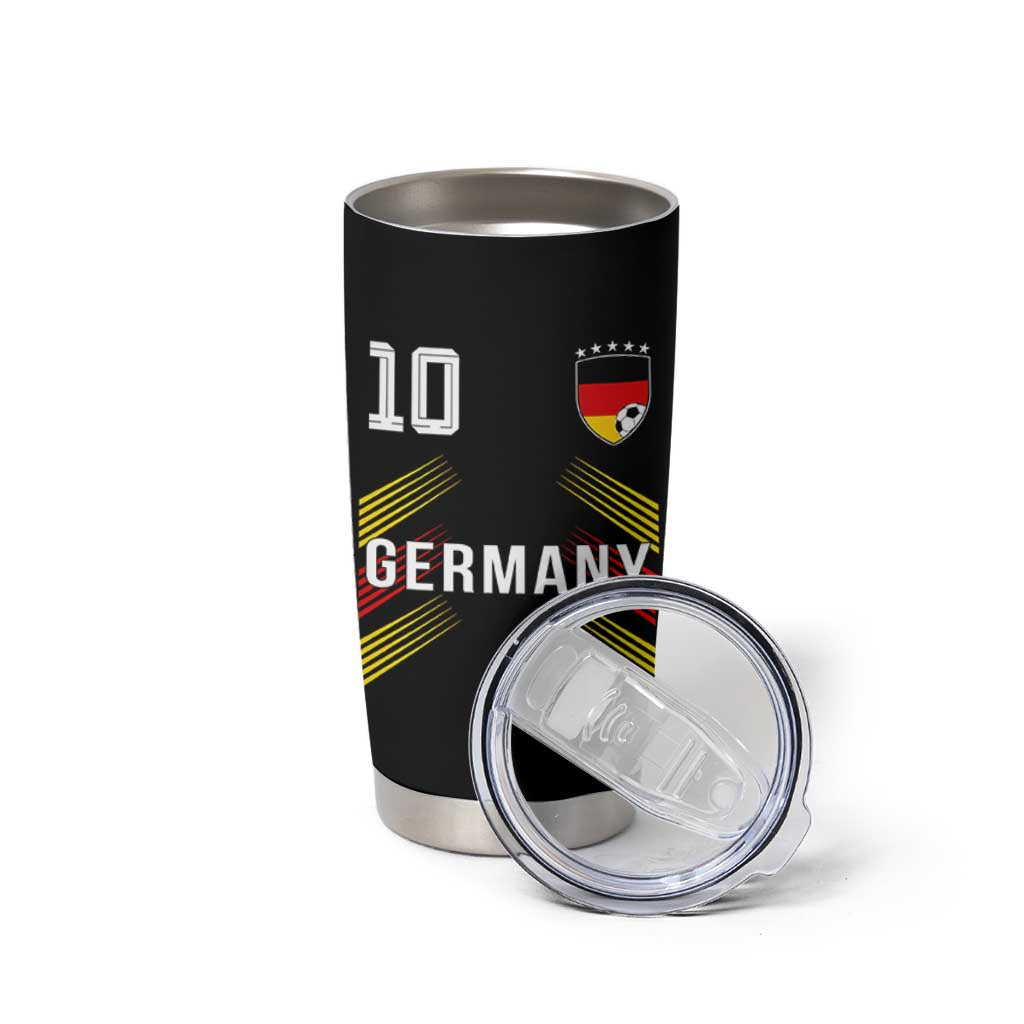 Germany Soccer Sports Graphic Number 10 Jersey Style Tumbler Cup Proud German Football Fans Game Day Pride