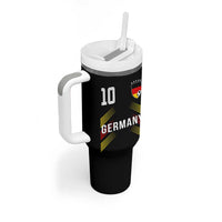 Germany Soccer Sports Graphic Number 10 Jersey Style Tumbler With Handle Proud German Football Fans Game Day Pride