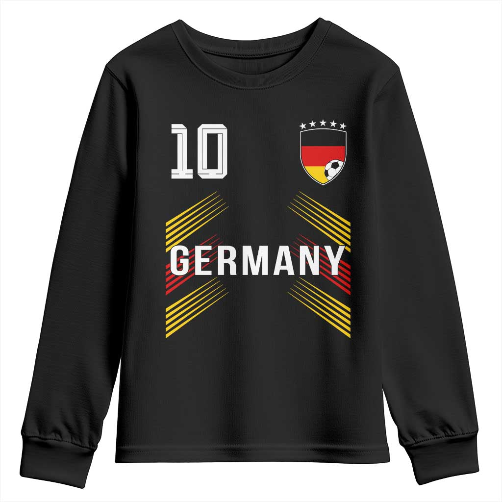Germany Soccer Sports Graphic Number 10 Jersey Style Youth Sweatshirt Proud German Football Fans Game Day Pride