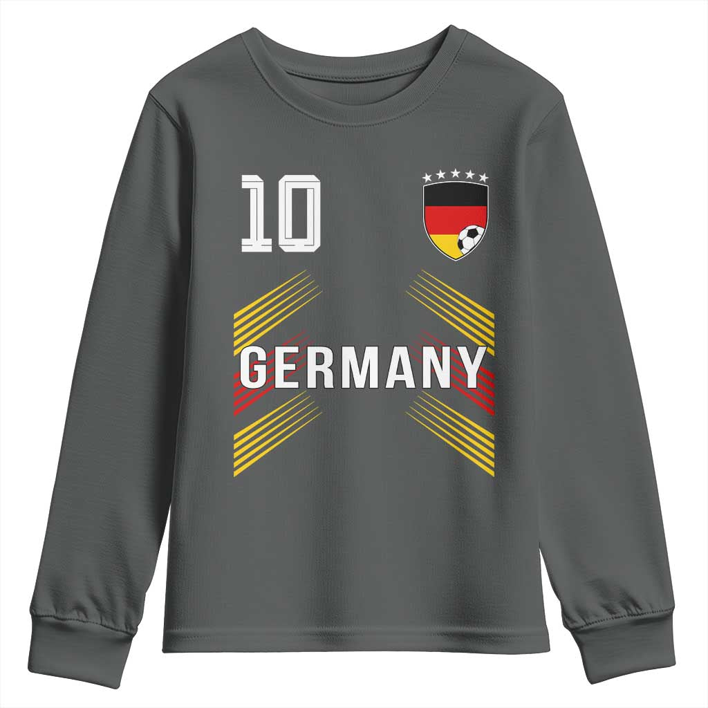 Germany Soccer Sports Graphic Number 10 Jersey Style Youth Sweatshirt Proud German Football Fans Game Day Pride