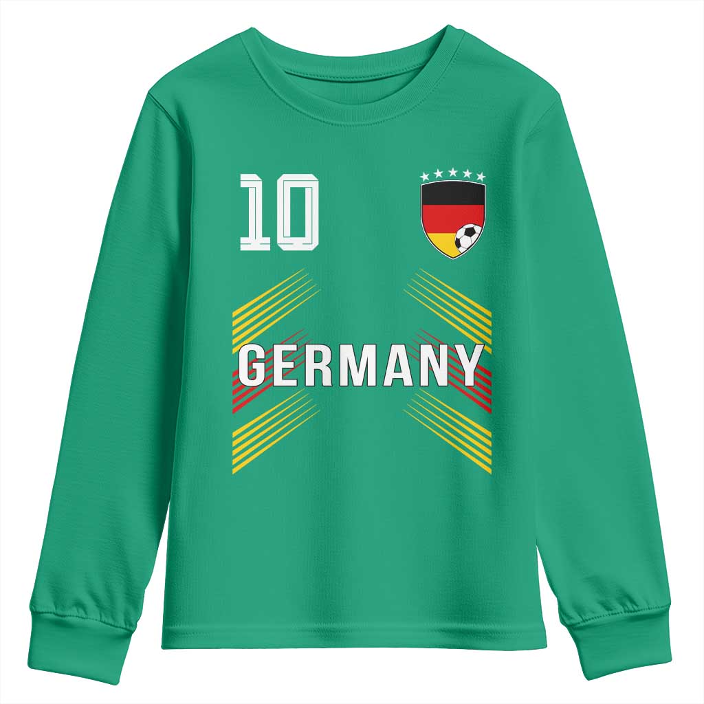 Germany Soccer Sports Graphic Number 10 Jersey Style Youth Sweatshirt Proud German Football Fans Game Day Pride