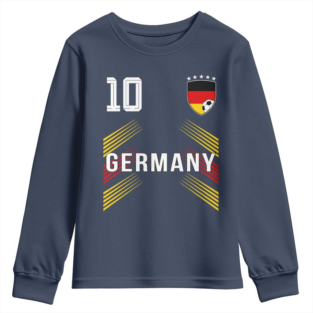Germany Soccer Sports Graphic Number 10 Jersey Style Youth Sweatshirt Proud German Football Fans Game Day Pride