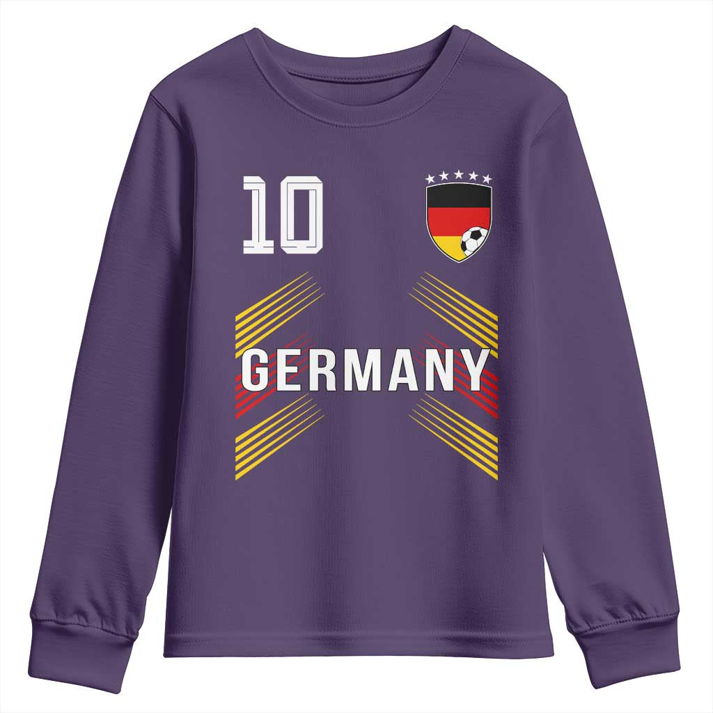 Germany Soccer Sports Graphic Number 10 Jersey Style Youth Sweatshirt Proud German Football Fans Game Day Pride