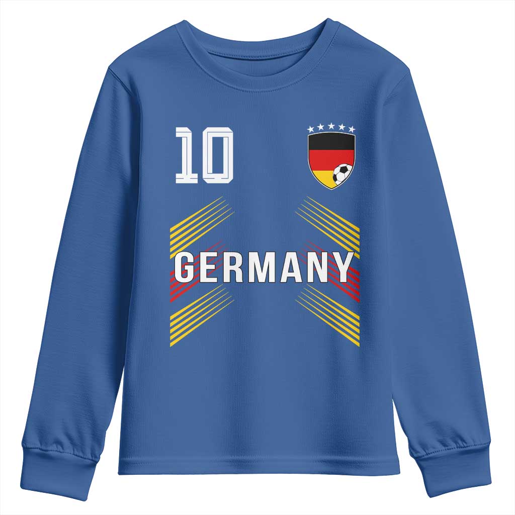 Germany Soccer Sports Graphic Number 10 Jersey Style Youth Sweatshirt Proud German Football Fans Game Day Pride