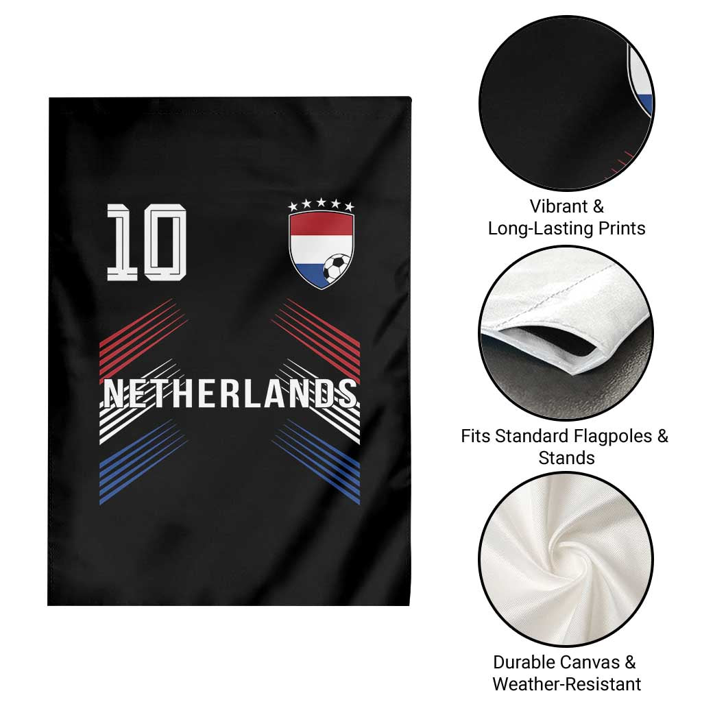 Netherlands Soccer Sports Graphic Number 10 Jersey Style Garden Flag Proud Nederlands Holland Football Fans Game Day Pride