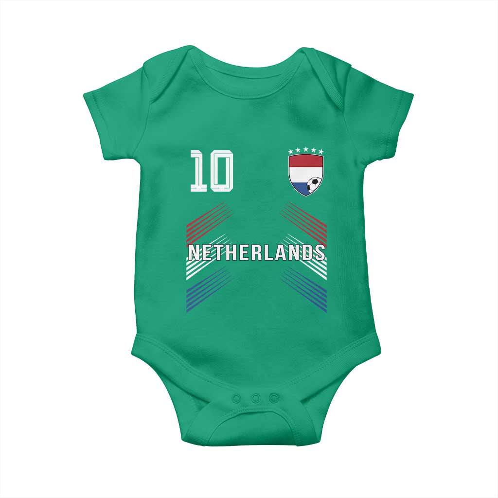 Netherlands Soccer Sports Graphic Number 10 Jersey Style Baby Onesie Proud Nederlands Holland Football Fans Game Day Pride