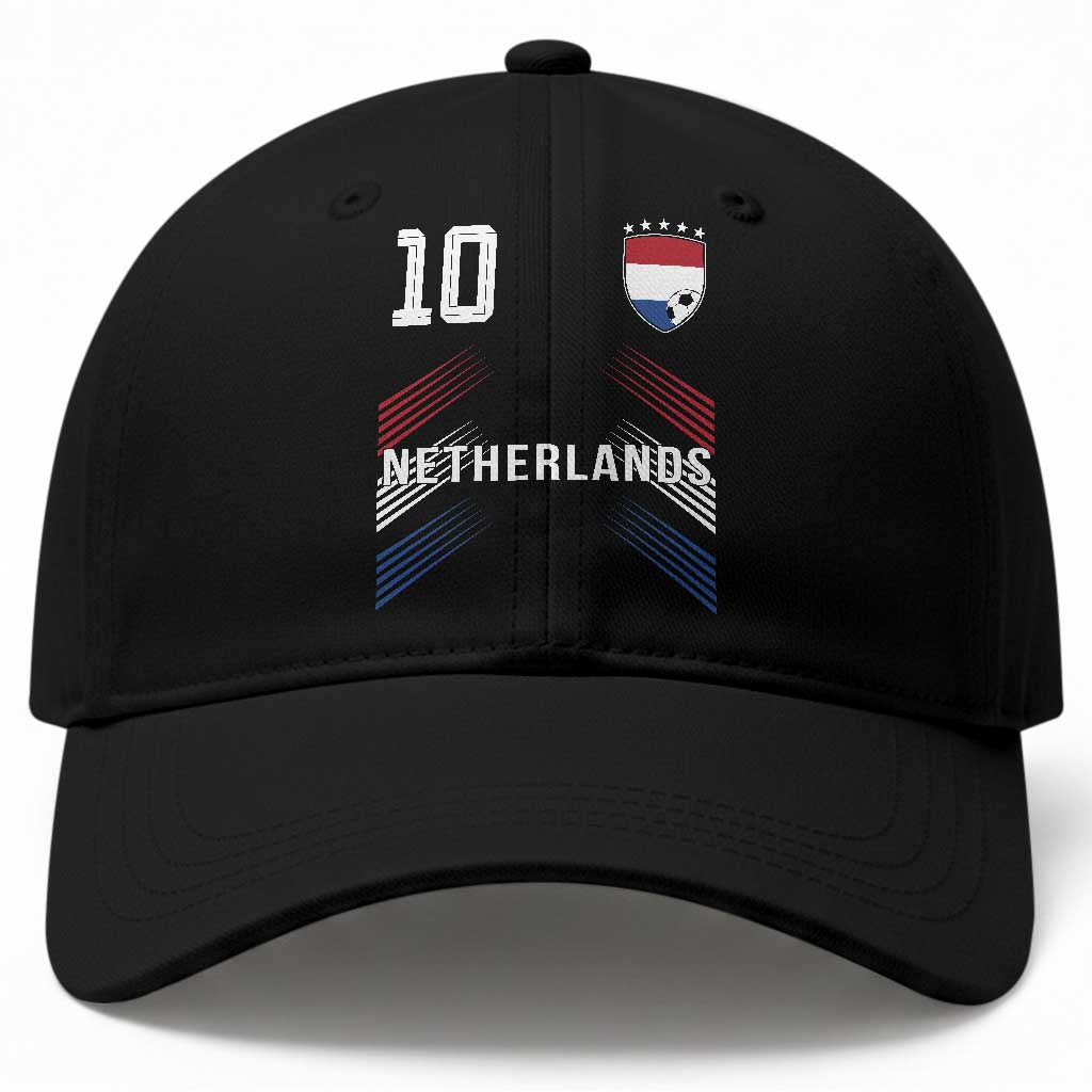 Netherlands Soccer Sports Graphic Number 10 Jersey Style Baseball Cap Proud Nederlands Holland Football Fans Game Day Pride
