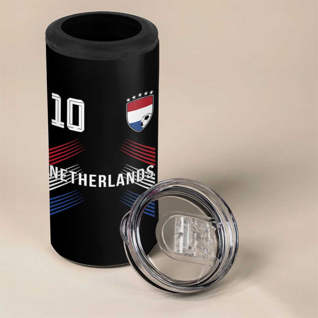 Netherlands Soccer Sports Graphic Number 10 Jersey Style 4 in 1 Can Cooler Tumbler Proud Nederlands Holland Football Fans Game Day Pride