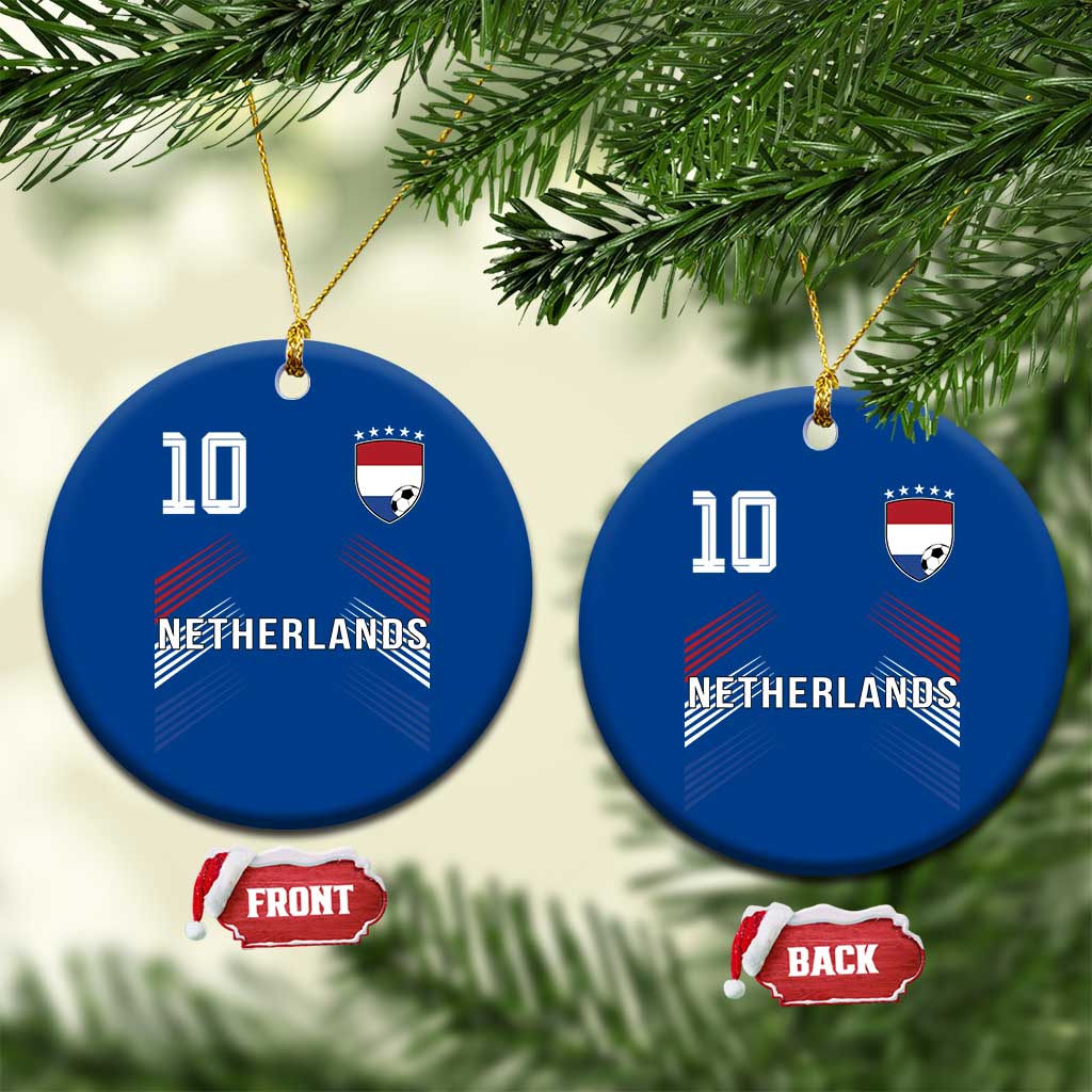 Netherlands Soccer Sports Graphic Number 10 Jersey Style Ceramic Ornament Proud Nederlands Holland Football Fans Game Day Pride