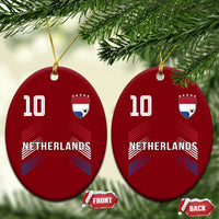 Netherlands Soccer Sports Graphic Number 10 Jersey Style Ceramic Ornament Proud Nederlands Holland Football Fans Game Day Pride