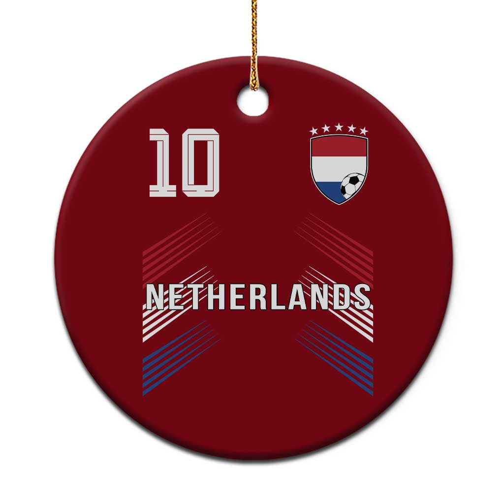 Netherlands Soccer Sports Graphic Number 10 Jersey Style Ceramic Ornament Proud Nederlands Holland Football Fans Game Day Pride