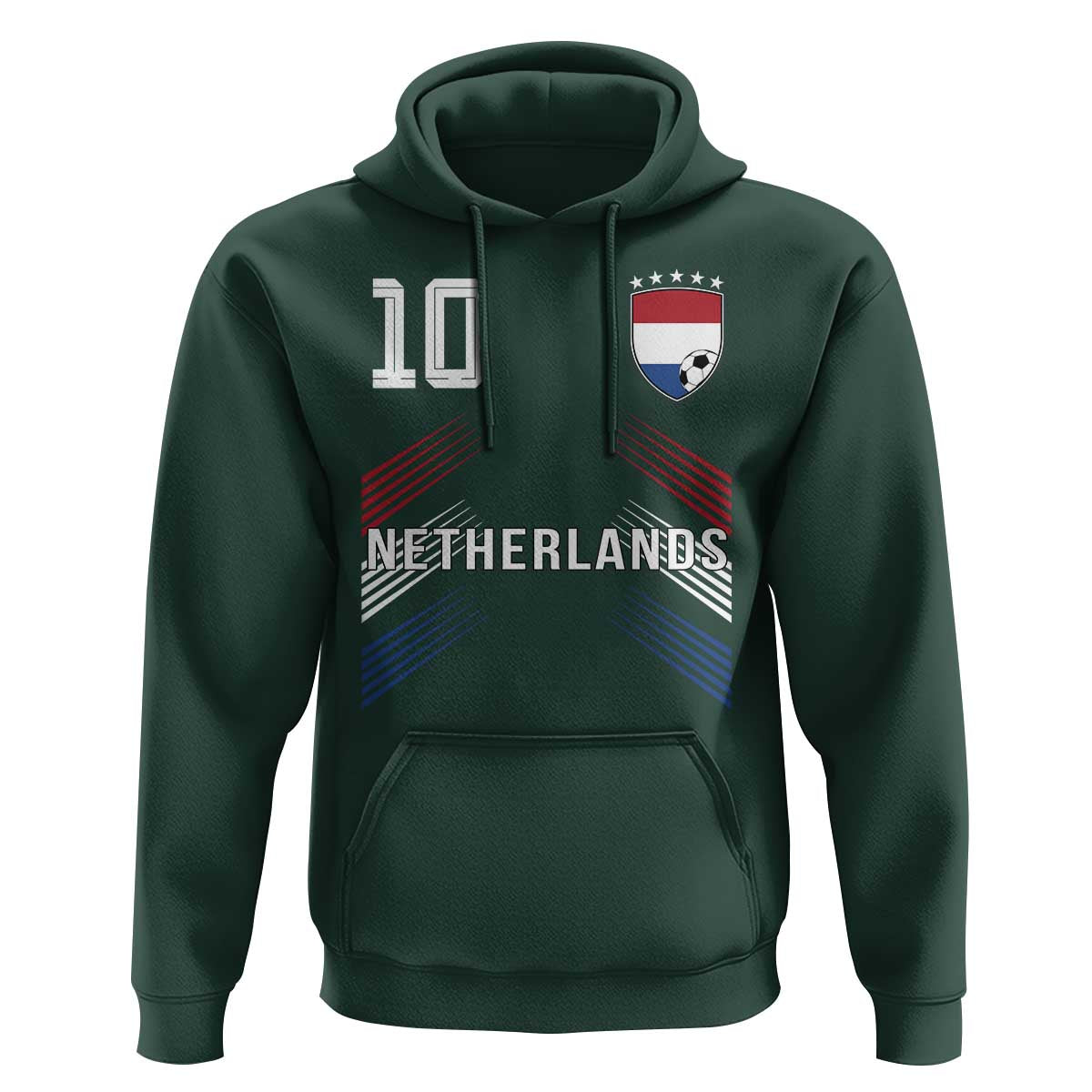 Netherlands Soccer Sports Graphic Number 10 Jersey Style Hoodie Proud Nederlands Holland Football Fans Game Day Pride