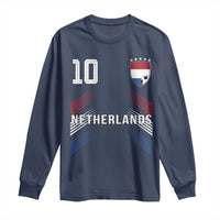 Netherlands Soccer Sports Graphic Number 10 Jersey Style Long Sleeve Shirt Proud Nederlands Holland Football Fans Game Day Pride