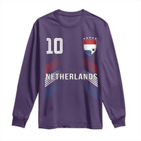 Netherlands Soccer Sports Graphic Number 10 Jersey Style Long Sleeve Shirt Proud Nederlands Holland Football Fans Game Day Pride