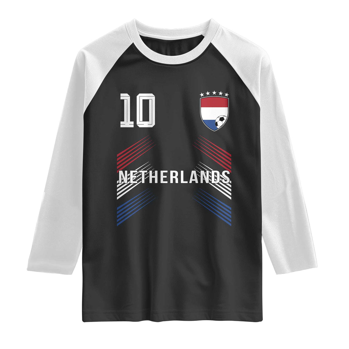 Netherlands Soccer Sports Graphic Number 10 Jersey Style Raglan Shirt Proud Nederlands Holland Football Fans Game Day Pride