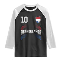 Netherlands Soccer Sports Graphic Number 10 Jersey Style Raglan Shirt Proud Nederlands Holland Football Fans Game Day Pride