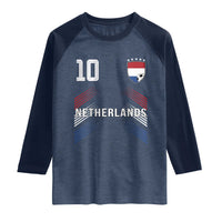 Netherlands Soccer Sports Graphic Number 10 Jersey Style Raglan Shirt Proud Nederlands Holland Football Fans Game Day Pride