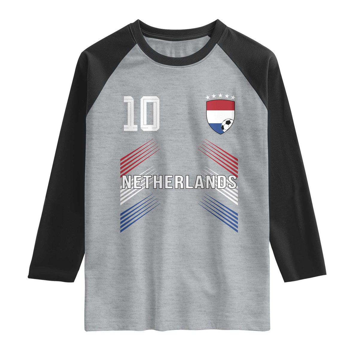 Netherlands Soccer Sports Graphic Number 10 Jersey Style Raglan Shirt Proud Nederlands Holland Football Fans Game Day Pride