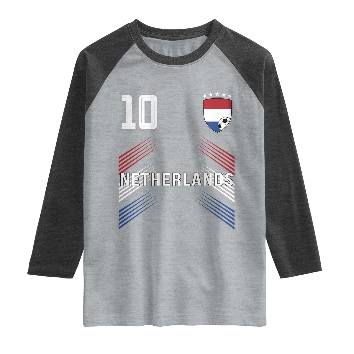 Netherlands Soccer Sports Graphic Number 10 Jersey Style Raglan Shirt Proud Nederlands Holland Football Fans Game Day Pride