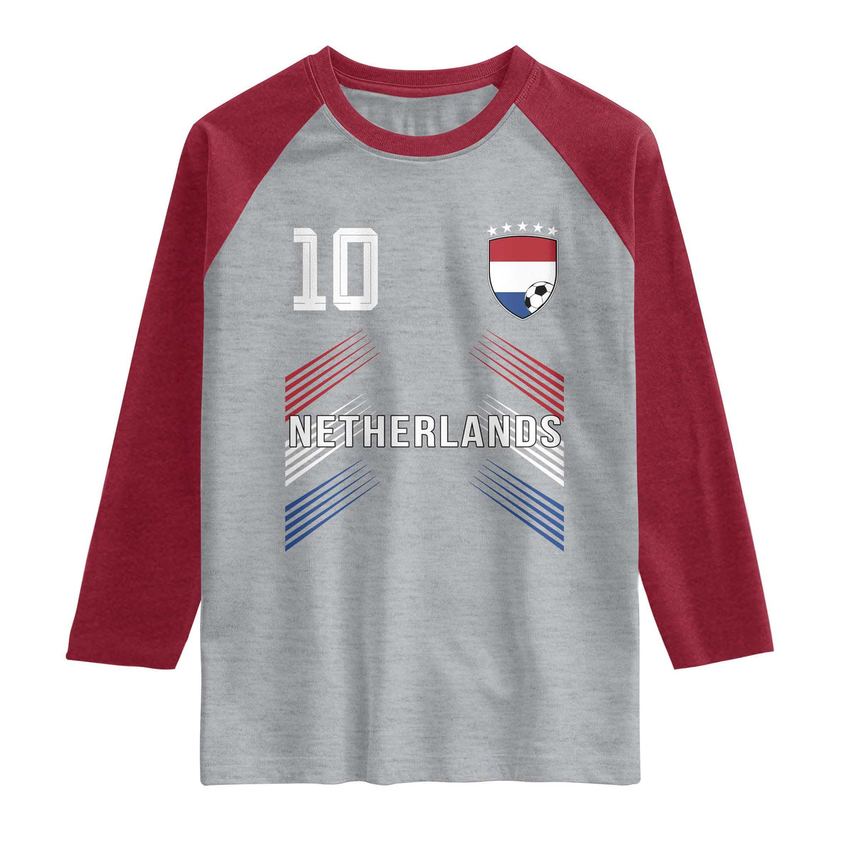 Netherlands Soccer Sports Graphic Number 10 Jersey Style Raglan Shirt Proud Nederlands Holland Football Fans Game Day Pride