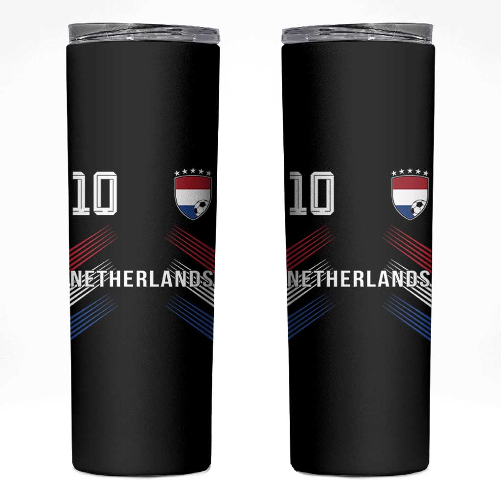 Netherlands Soccer Sports Graphic Number 10 Jersey Style Skinny Tumbler Proud Nederlands Holland Football Fans Game Day Pride