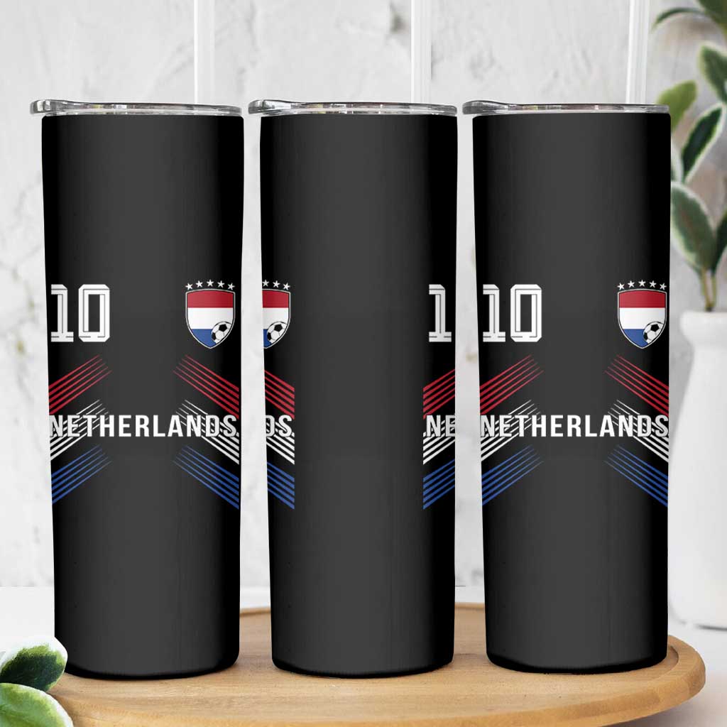Netherlands Soccer Sports Graphic Number 10 Jersey Style Skinny Tumbler Proud Nederlands Holland Football Fans Game Day Pride
