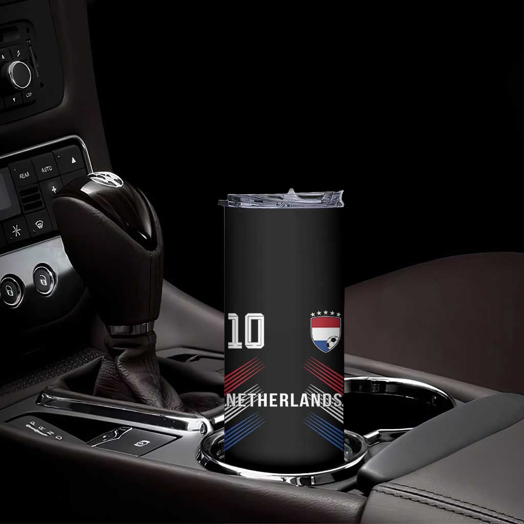Netherlands Soccer Sports Graphic Number 10 Jersey Style Skinny Tumbler Proud Nederlands Holland Football Fans Game Day Pride