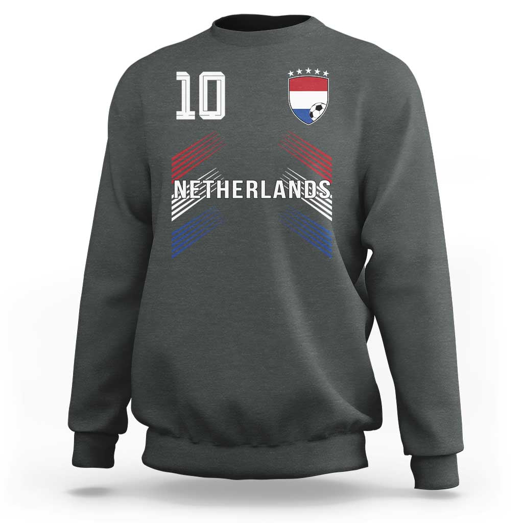 Netherlands Soccer Sports Graphic Number 10 Jersey Style Sweatshirt Proud Nederlands Holland Football Fans Game Day Pride