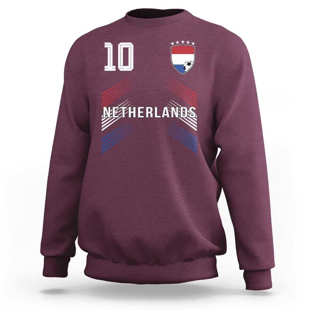 Netherlands Soccer Sports Graphic Number 10 Jersey Style Sweatshirt Proud Nederlands Holland Football Fans Game Day Pride