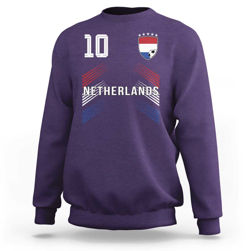 Netherlands Soccer Sports Graphic Number 10 Jersey Style Sweatshirt Proud Nederlands Holland Football Fans Game Day Pride