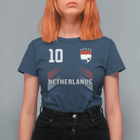 Netherlands Soccer Sports Graphic Number 10 Jersey Style T Shirt For Women Proud Nederlands Holland Football Fans Game Day Pride