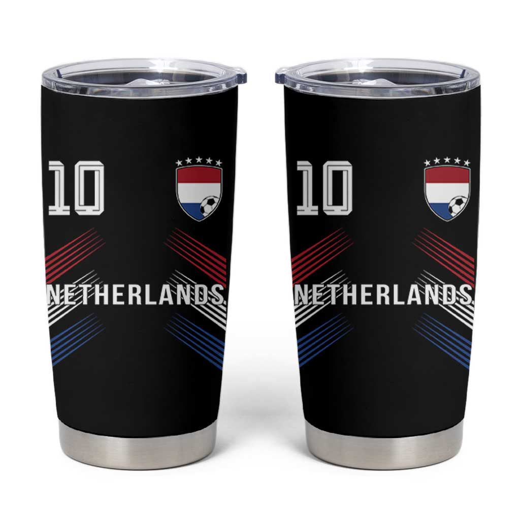 Netherlands Soccer Sports Graphic Number 10 Jersey Style Tumbler Cup Proud Nederlands Holland Football Fans Game Day Pride