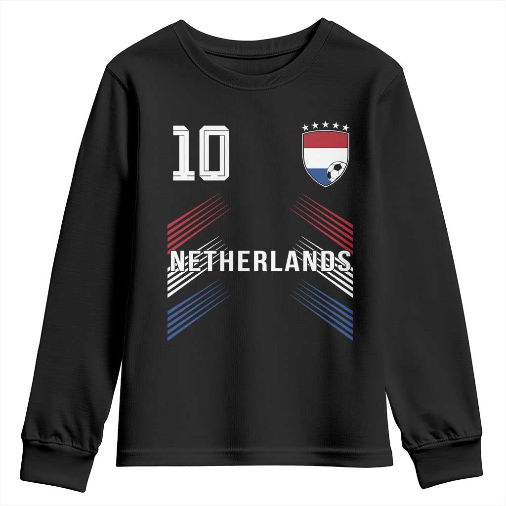 Netherlands Soccer Sports Graphic Number 10 Jersey Style Youth Sweatshirt Proud Nederlands Holland Football Fans Game Day Pride
