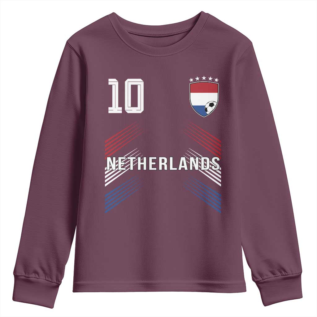Netherlands Soccer Sports Graphic Number 10 Jersey Style Youth Sweatshirt Proud Nederlands Holland Football Fans Game Day Pride