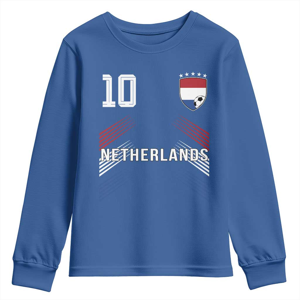 Netherlands Soccer Sports Graphic Number 10 Jersey Style Youth Sweatshirt Proud Nederlands Holland Football Fans Game Day Pride