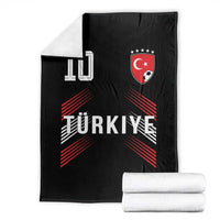 Proud Turkiye Soccer Fans Number 10 Jersey Style Throw Blanket Patriotic Turkish Football Turkey Sports Lover