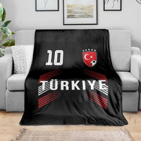 Proud Turkiye Soccer Fans Number 10 Jersey Style Throw Blanket Patriotic Turkish Football Turkey Sports Lover