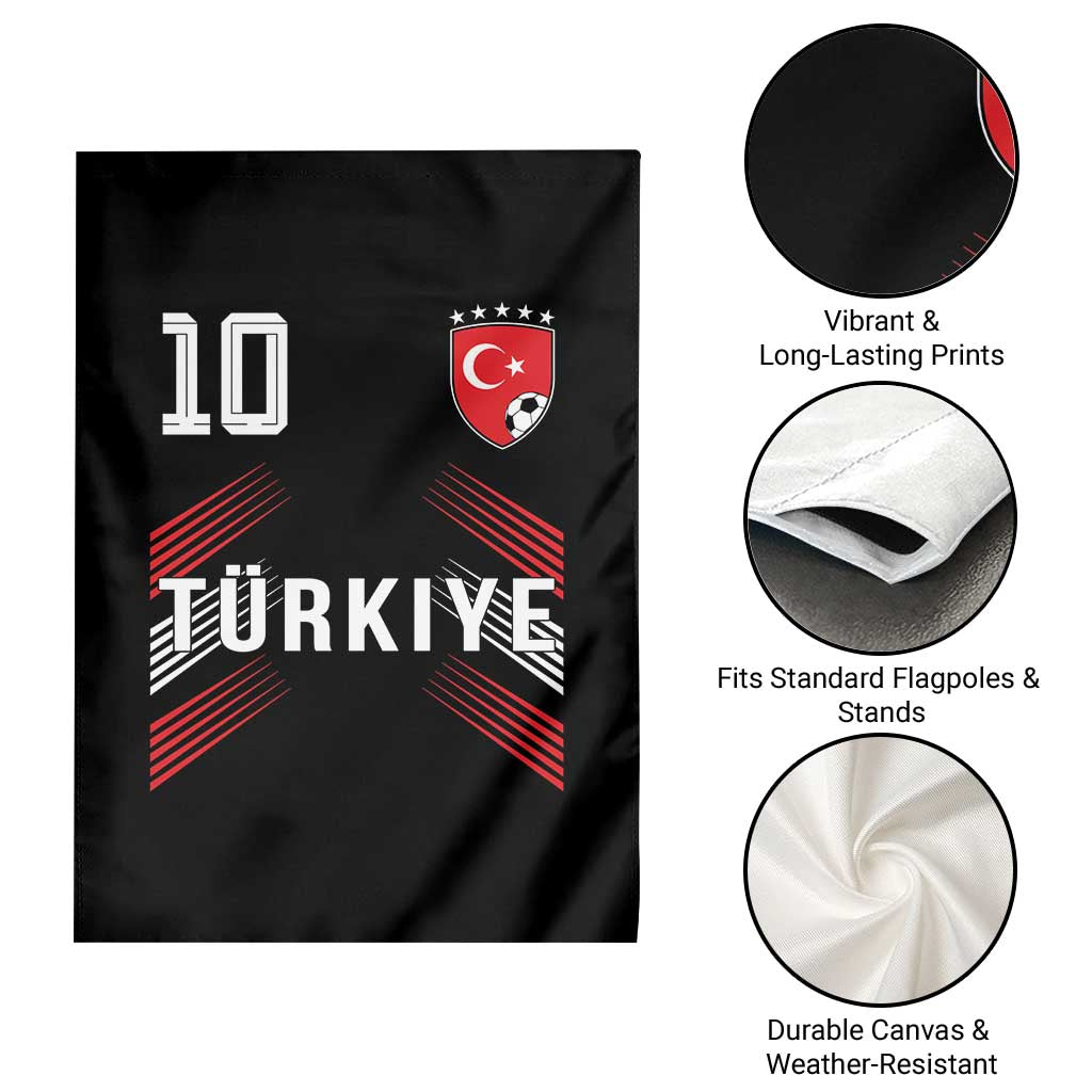 Proud Turkiye Soccer Fans Number 10 Jersey Style Garden Flag Patriotic Turkish Football Turkey Sports Lover