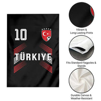 Proud Turkiye Soccer Fans Number 10 Jersey Style Garden Flag Patriotic Turkish Football Turkey Sports Lover