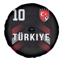 Proud Turkiye Soccer Fans Number 10 Jersey Style Spare Tire Cover Patriotic Turkish Football Turkey Sports Lover