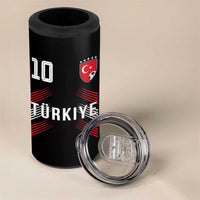 Proud Turkiye Soccer Fans Number 10 Jersey Style 4 in 1 Can Cooler Tumbler Patriotic Turkish Football Turkey Sports Lover