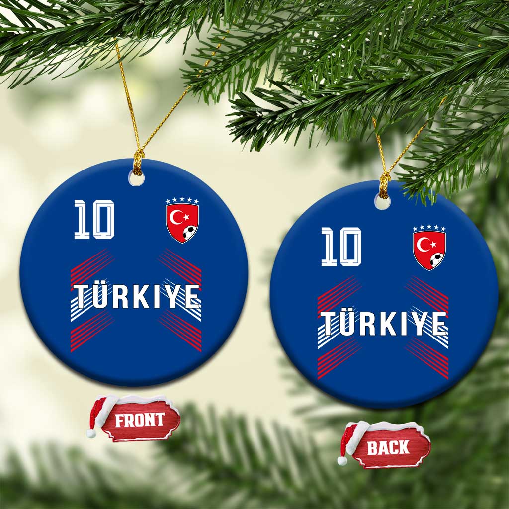 Proud Turkiye Soccer Fans Number 10 Jersey Style Ceramic Ornament Patriotic Turkish Football Turkey Sports Lover