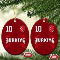 Proud Turkiye Soccer Fans Number 10 Jersey Style Ceramic Ornament Patriotic Turkish Football Turkey Sports Lover