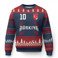 Proud Turkiye Soccer Fans Number 10 Jersey Style Ugly Christmas Sweater Patriotic Turkish Football Turkey Sports Lover