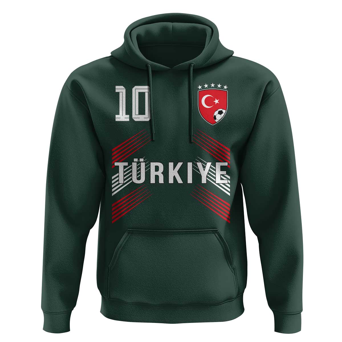 Proud Turkiye Soccer Fans Number 10 Jersey Style Hoodie Patriotic Turkish Football Turkey Sports Lover