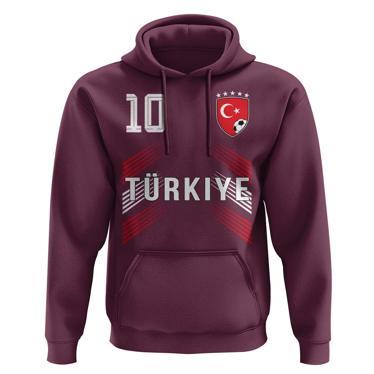 Proud Turkiye Soccer Fans Number 10 Jersey Style Hoodie Patriotic Turkish Football Turkey Sports Lover