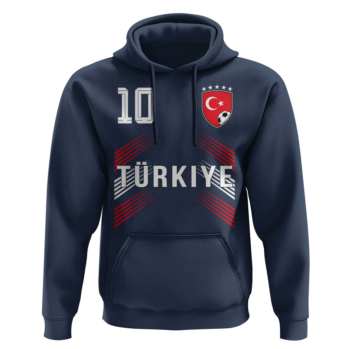 Proud Turkiye Soccer Fans Number 10 Jersey Style Hoodie Patriotic Turkish Football Turkey Sports Lover