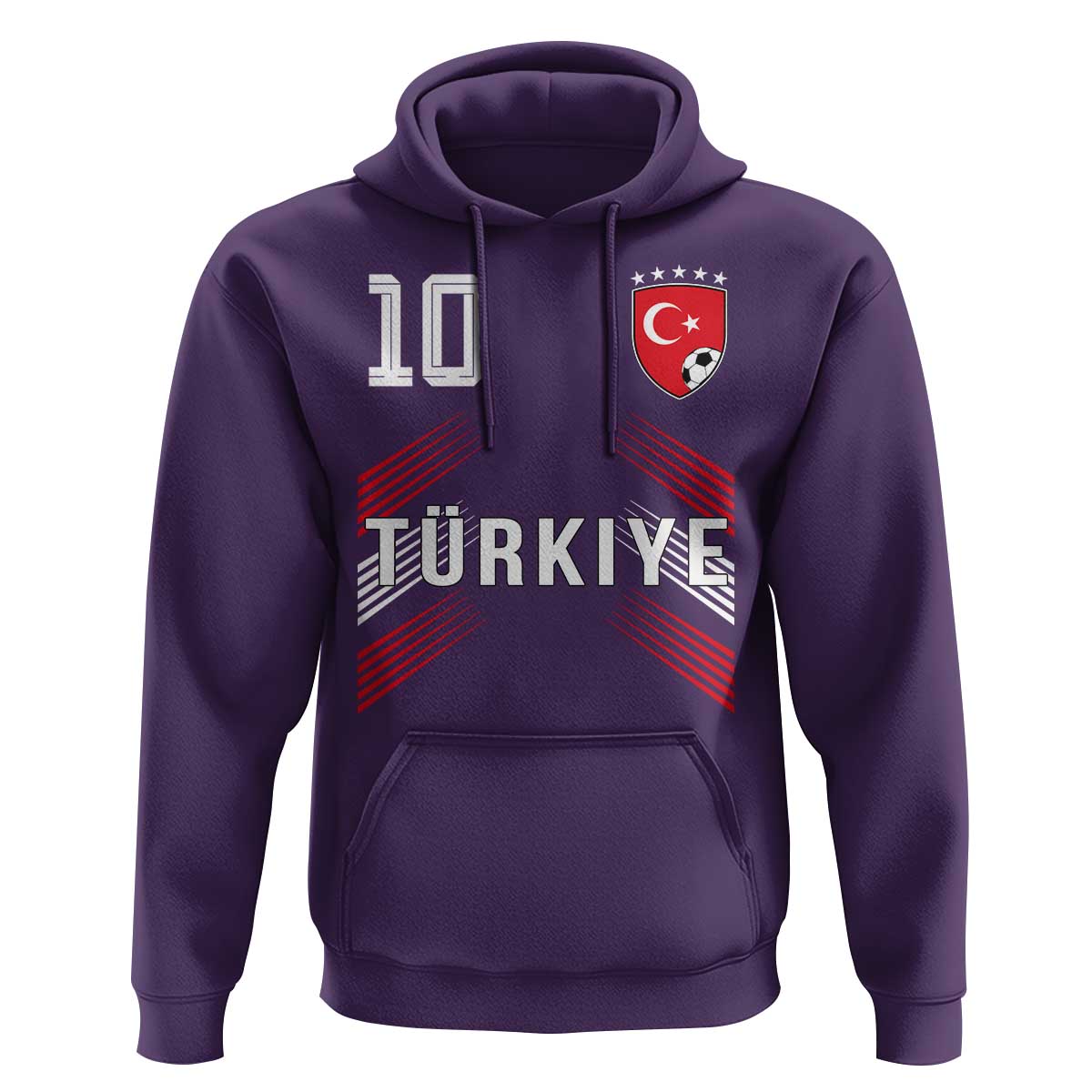 Proud Turkiye Soccer Fans Number 10 Jersey Style Hoodie Patriotic Turkish Football Turkey Sports Lover