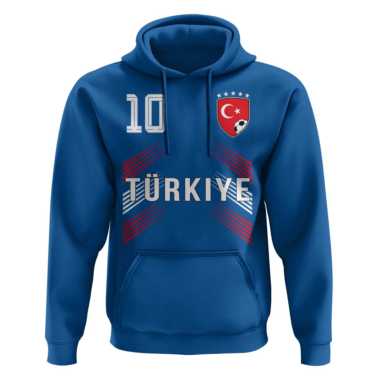 Proud Turkiye Soccer Fans Number 10 Jersey Style Hoodie Patriotic Turkish Football Turkey Sports Lover