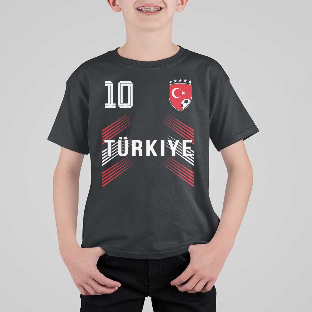 Proud Turkiye Soccer Fans Number 10 Jersey Style T Shirt For Kid Patriotic Turkish Football Turkey Sports Lover